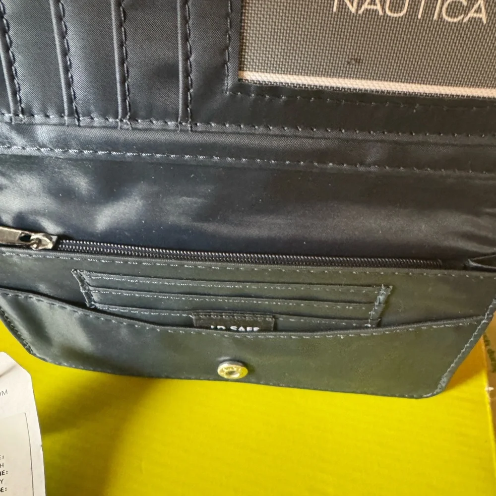 Nautica Black Faux Leather Trifold Wallet with Card Slots - Picture 3 of 4